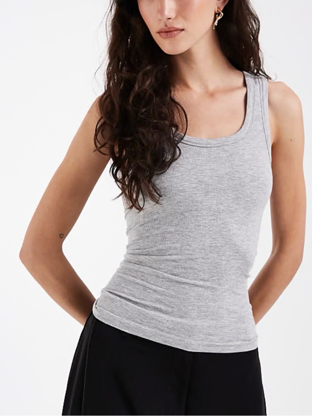 Sunday best Ribbed Tank Top - Gray